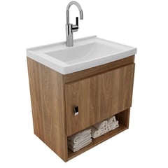 MUEBLES 2020 - MUEBLE DE BAÑO CON LAVAMANOS LINZ TECA