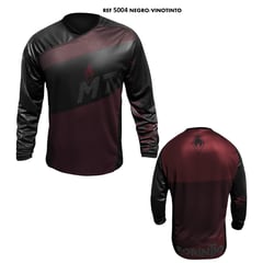 GENERICO - Jersey MTB Tela Dryfit Korintio Negro con Rojo