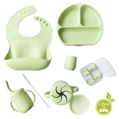 ENFANT'ASY - Set Vajilla Silicona Sin Bpa Kit Alimentación Complementaria