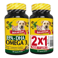 NATURAL FRESHLY - Omega 3 Para Mascotas X 50 Capsulas X 2 Tarros