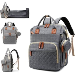 BABY ON - Pañalera Multifuncional Morral 3-1 Tipo Cuna GRIS