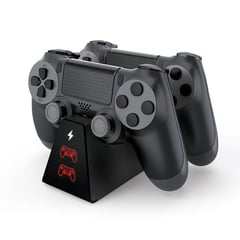 DOBE - Cargador Doble Para Control Ps4 Carga 2 Controles A La Vez