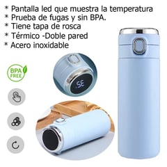 GENERICO - Termo Inteligente Con Pantalla Led Medidor De Temperatura - AZUL