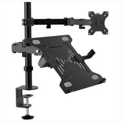 KLIP XTREME - Soporte Brazo Doble para Portátil y Monitor de 13 a 32 Pulgadas