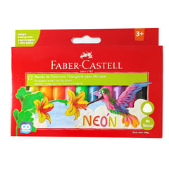 FABER CASTELL - Plastilina Jumbo Neón X 12 Colores, No Toxica.