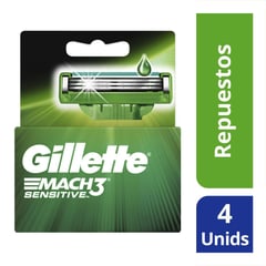 GILLETTE - Repuestos De Afeitar Gillette Mach3 Sensitive X 4und