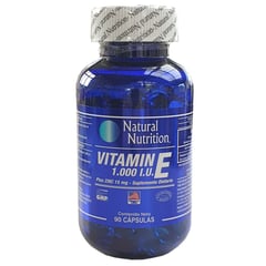 NATURAL NUTRITION - Vitamina E 1000 I.u + Zinc X 90 Capsulas