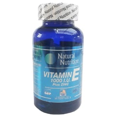 NATURAL NUTRITION - Vitamina E 1000iu Con Zinc Frasco X 60 Capsulas