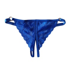 GENERICO - Tanga francesa en encaje para mujer Azul rey Talla única