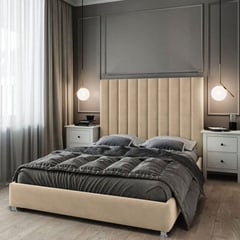 EKONOMODO COLOMBIA - Combo Cama Cabecero Taupe King Natura,