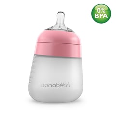 NANOBEBE - Biberón de silicona flexy 9 oz Rosado