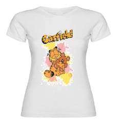 VANIDADES COLLECTIONS - Camiseta Para Mujer Estampado Garfield Oso Camiseta Mujer