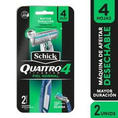 SCHICK - Maquina Afeitar Quattro Desechable X 2und