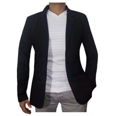 GENERICO - Chaqueta Tipo Bleiser en Dril Para Hombre TOTALMENTE NEGRO.