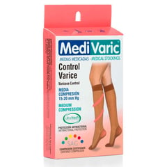 MEDIVARIC - Media Dama Rodilla 15-20 Mmhg Transparente Talla L