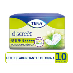 TENA - Toallas Higienicas Discreet Super X 10und