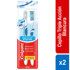 COLGATE - Cepillo Dental Triple Accion Medio X 2und