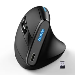 ZELOTES - Mouse Gamer Vertical Inalambrico Recargable F36A DPI