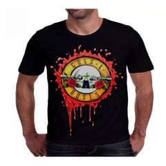 VENUS SEX - Camiseta Estampada Hombre Guns N Roses Log Rock Metal Comics Anime