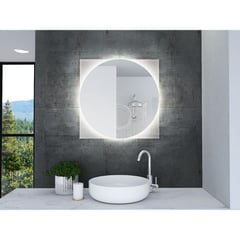 RTA DESIGN - Espejo Cuadrado Salerno Gris con Luz Led