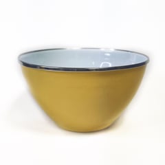 CRIOLLA - Bowl 16 cm narciso borde metalico Peltre.