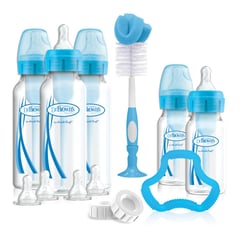 DR BROWNS - Set de Regalo Azul- 5 Biberones Boca Estandar y Accesorios