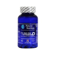 NATURAL NUTRITION - Calcio + Magnesio + Zinc + Vitamina D X 100 Tabletas