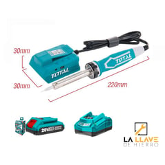 TOTAL TOOLS - Soldador de estaño inalámbrico TOTAL TSILI2001de 20V - 40W