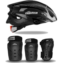 CANARIAM - Combo kit de protección c2 casco negro Talla XS