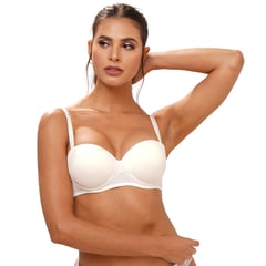 NUBY LINGERIE - Brasier copa straples y espalda ancha en lycra 3 broches BR1421.