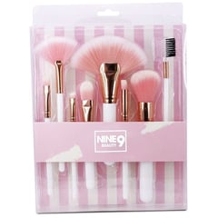 NINE WEST - Kit 8 pinceles y brochas maquillaje profesional