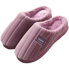 PANTECH - Pantuflas para mujer moradas de peluche importadas modelo 2022