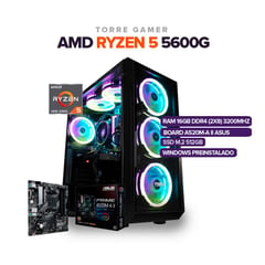 GENERICO - TORRE GAMER RYZEN 5 5600G/16GB RAM/ 512 SSD /BOARD ASUS A520-M II PRIME 4 SLOT