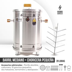 HUMO BARRILES - Barril Mediano 28 Libras + Choricera
