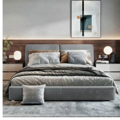 EKONOMODO COLOMBIA - Combo Cama Queen + Colchon 1 Pillow 26 Cm + Cabecero Gabor Gris Gratis Sabanas 300 Hilos