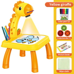 SWISSHOME DR HOFFMAN - Escritorio Tablero Niños Mesa Didáctico Amarillo Proyector