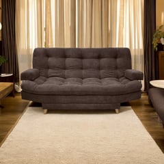 MUEBLES ONLINE - Sofa cama 3 posiciones Carvallo Lux tela Café