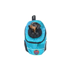 HALLY PET - Morral cargador ventana mediano 28 cm x 37 cm x 17 cm Celeste.