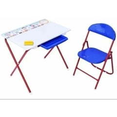 PRODEHOGAR - Escritorio para niños mesa y silla set kínder rojo azul