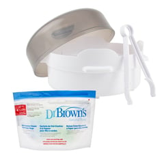 DR BROWNS - Set Esterilizador de Teteros Chupos Para Microondas Dr Brown