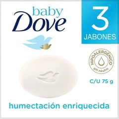 DOVE - Jabón Baby Caja Con 3 Unidades Con x 75 Gr