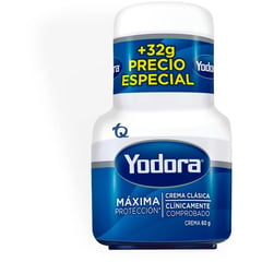 YODORA - Desodorante Crema Clásica X 60 Gr Gratis 32 Gr