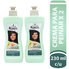 KONZIL - Crema Para Peinar Aceite De Almendras 2 X 230 Ml