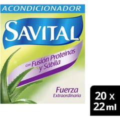 SAVITAL - Acondicionador Fusión Proteínas y Sábila 20 Sobres x 22 Ml