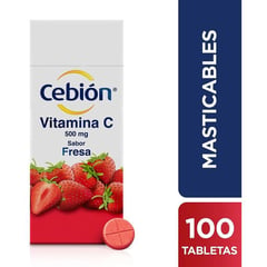 CEBION - Vitamina C Masticable Sabor Fresa X 100 Und