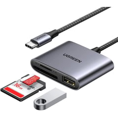 UGREEN - Lector De Tarjetas USB Tipo C Adaptador 3 En 1 SD TF USB 2.0