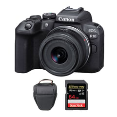 CANON - EOS R10 4K Mirrorless con lente 18-45 mm Bolso