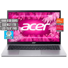 ACER - PORTATIL AMD RYZEN 5-7520U SSD 1TB RAM 8GB LED 15,6 TOUCH FHD