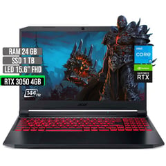 ACER - NITRO INTEL CORE I5-11400H SSD 1TB RAM 24GB RTX 3050 4GB 15,6" FHD 144Hz