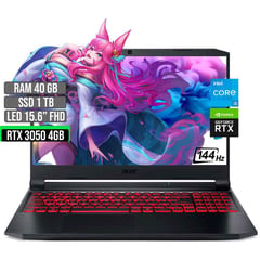 ACER - NITRO INTEL CORE I5-11400H SSD 1TB RAM 40GB RTX 3050 4GB 15,6" FHD 144Hz